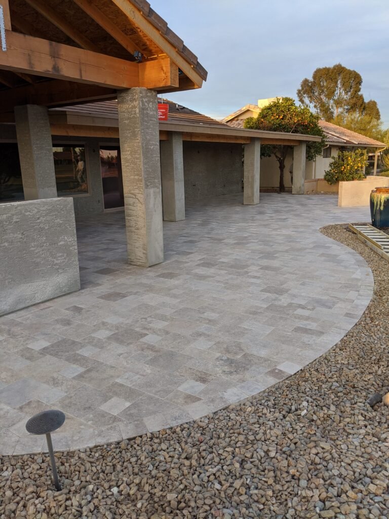 New Horizon Hardscaping Travertino Installation in Arizona (33)